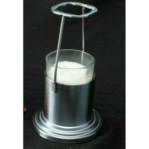 Ambria Votive Candle Holder Silver Metal 5.5 Inches Tall Without Shade